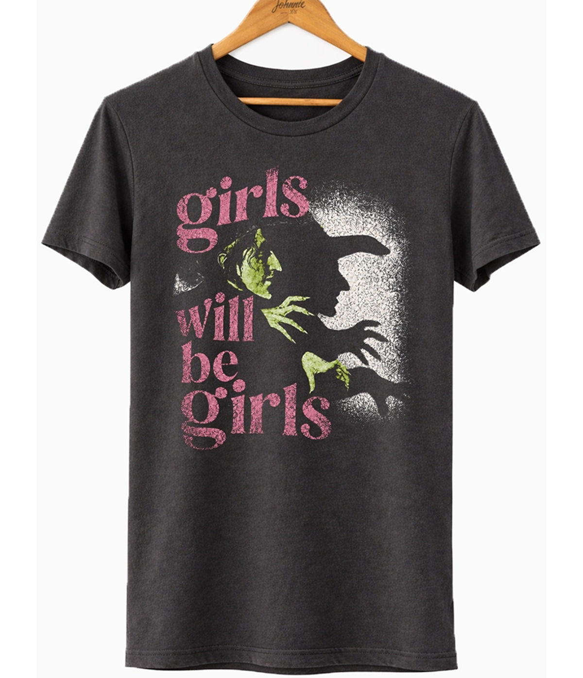 Charcoal Girls Will Be Girls Witch Graphic Tee