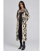 Cream & Black Leopard Long Knit Cardigan