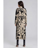 Cream & Black Leopard Long Knit Cardigan