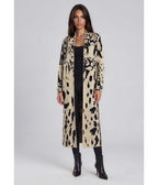 Cream & Black Leopard Long Knit Cardigan