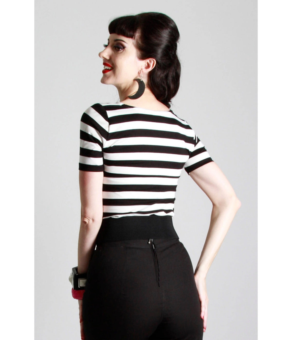 Bonsai Kitten Black & White Stripe Audrey Tie Top