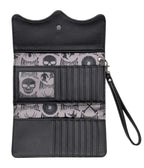 Black R.I.P. Bat Embossed Trifold Wallet