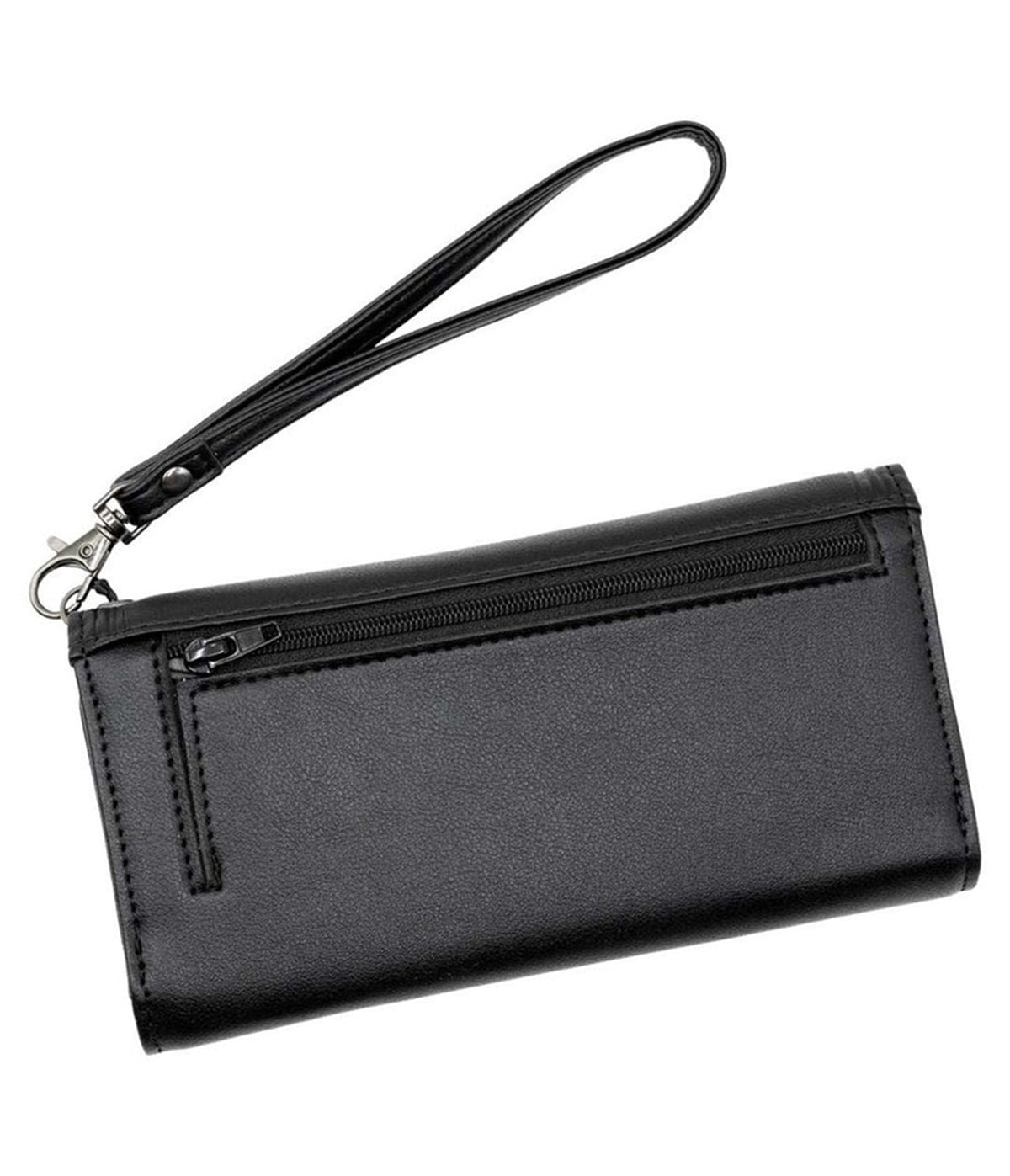 Black R.I.P. Bat Embossed Trifold Wallet