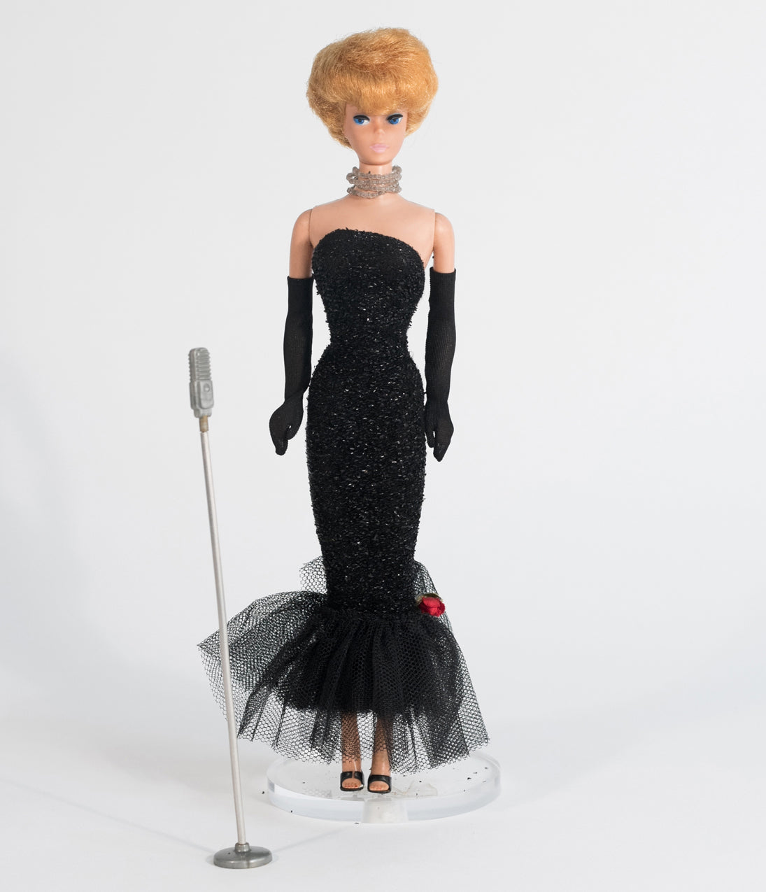 Barbie x Unique Vintage Plus Size Black Solo In The Spotlight Strapless Wiggle Dress