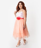 Barbie x Unique Vintage Plus Size Peaches N Cream Chiffon Dress