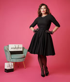 Unique Vintage Black Devon Swing Dress