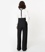 Unique Vintage 1930s Black & White Pin Stripe Thelma Suspender Pants