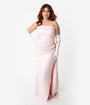 Barbie x Unique Vintage Plus Size Pink Satin Strapless Enchanted Evening Gown