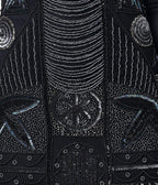 Unique Vintage 1920s Style Black Hand Beaded Fringe Bosley Flapper Dress