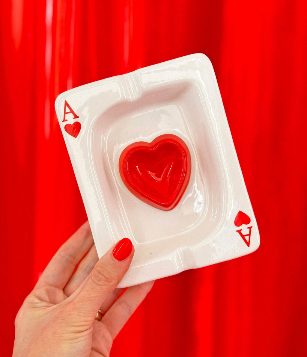 Ace of Hearts Ash Tray - Unique Vintage - Womens, ACCESSORIES, GIFTS/HOME