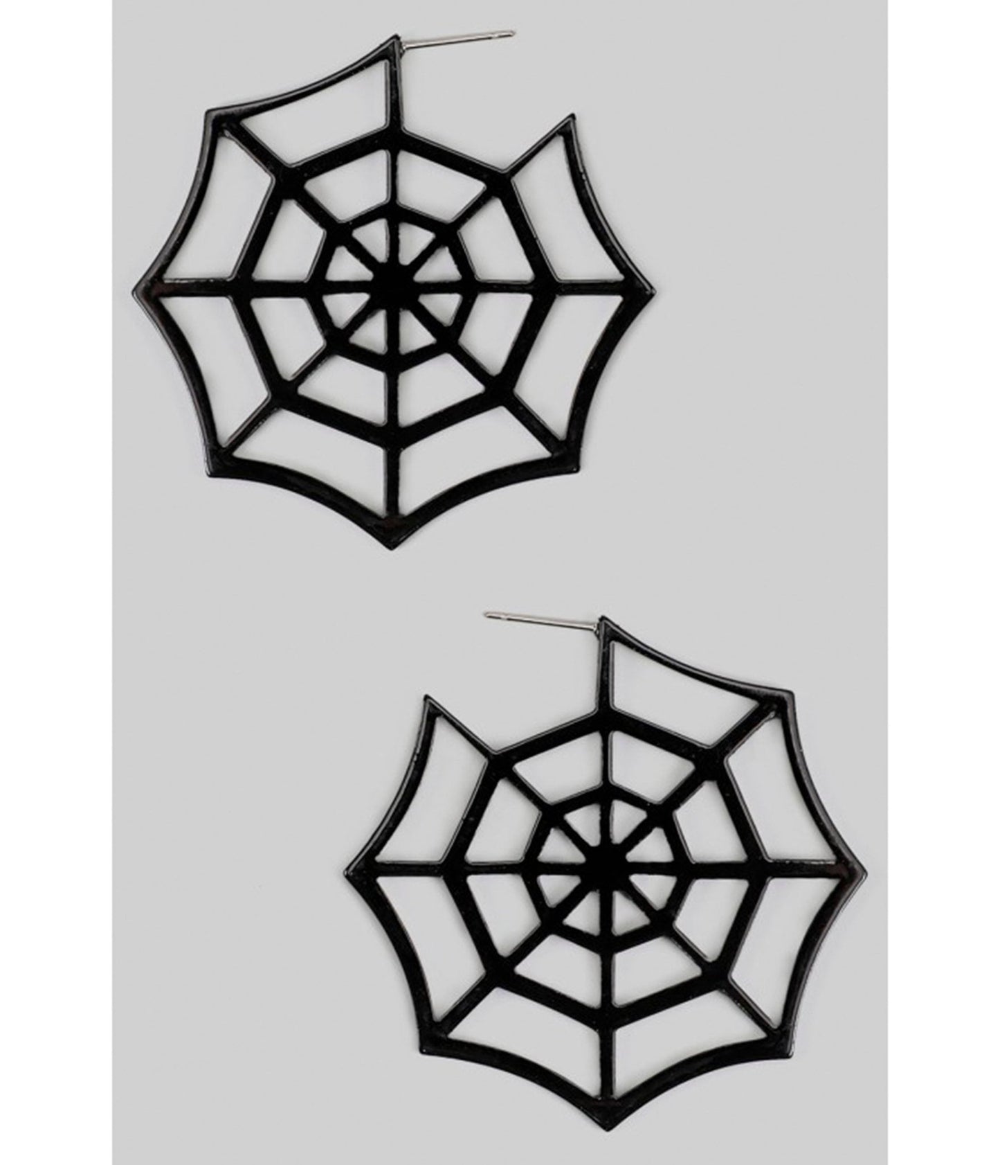 Acrylic Black Web Earrings - Unique Vintage - Womens, ACCESSORIES, JEWELRY