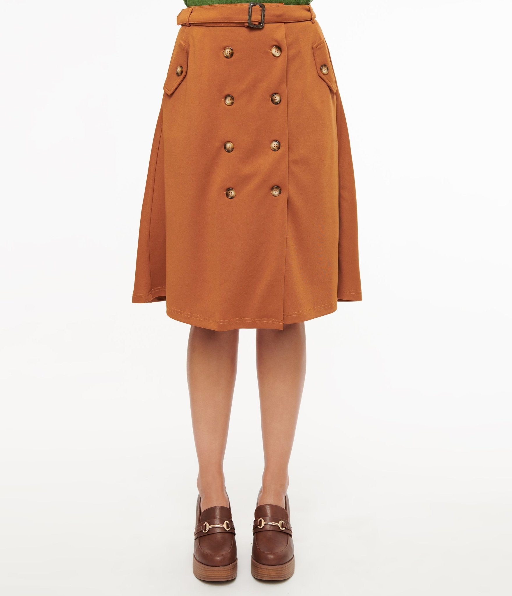 Amber Belted Midi Skirt - Unique Vintage - Womens, BOTTOMS, SKIRTS