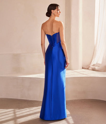 Amoris by Cinderella Divine Royal Blue Strapless Elegant Sweetheart Prom Gown - Unique Vintage - Womens, DRESSES, PROM AND SPECIAL OCCASION