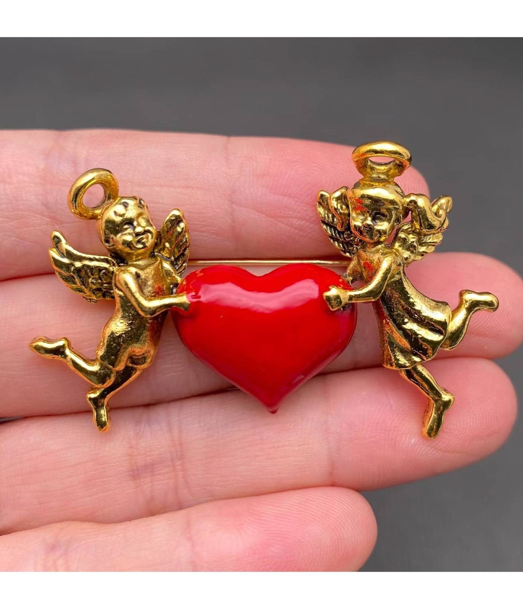 Angel Heart Brooch - Unique Vintage - Womens, ACCESSORIES, JEWELRY