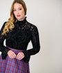 Annabelle x Unique Vintage Black Annabelle Flocked Donna Blouse