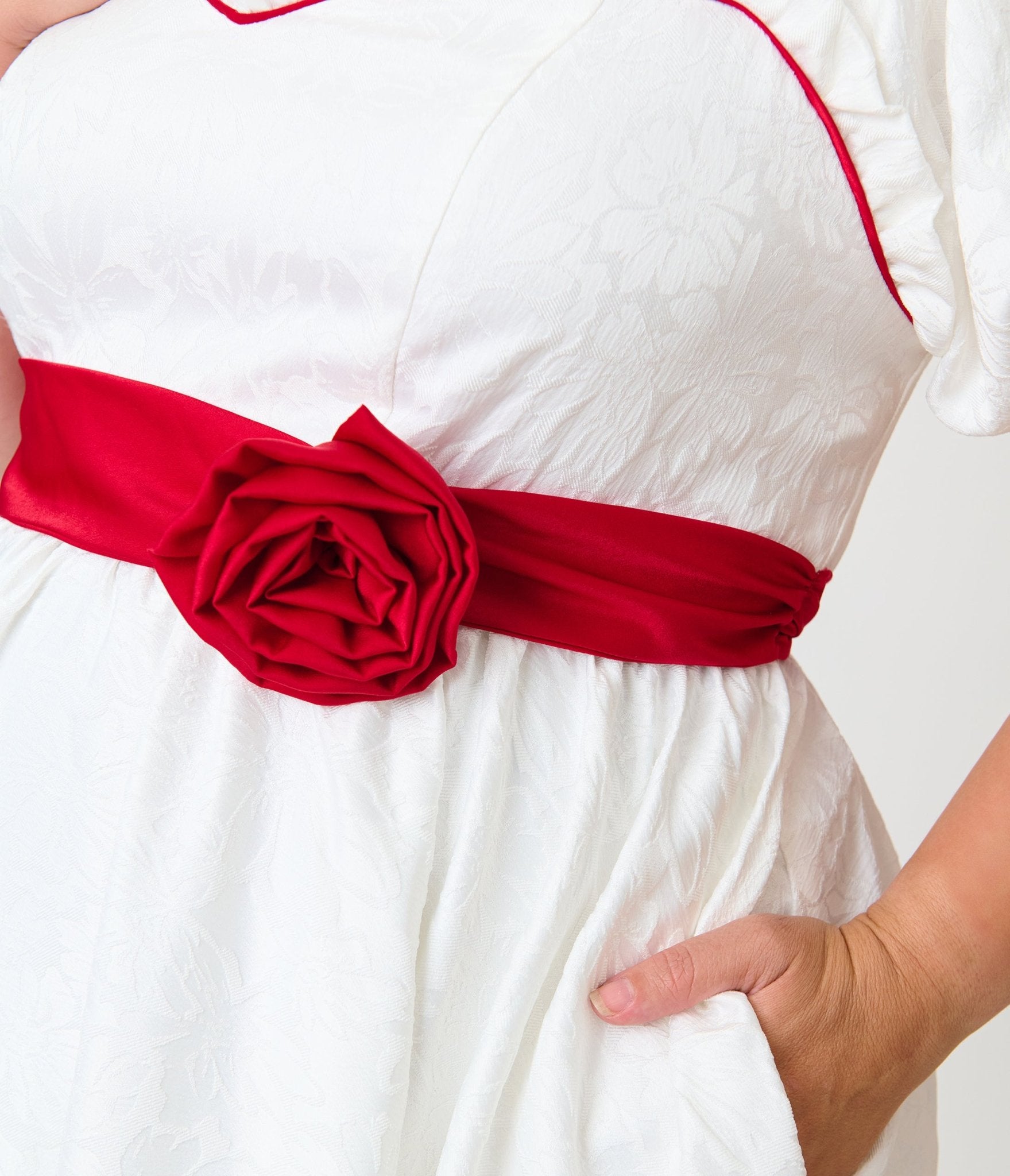 Annabelle x Unique Vintage Plus Size White Annabelle Ruffle Swing Dress - Unique Vintage - Womens, DRESSES, SWING