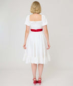 Annabelle x Unique Vintage White Annabelle Ruffle Swing Dress - Unique Vintage - Womens, DRESSES, SWING