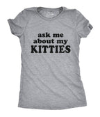 Ask Me About My Kitties Flip Fitted Graphic Tee - Unique Vintage - Womens, GRAPHIC TEES, TEES