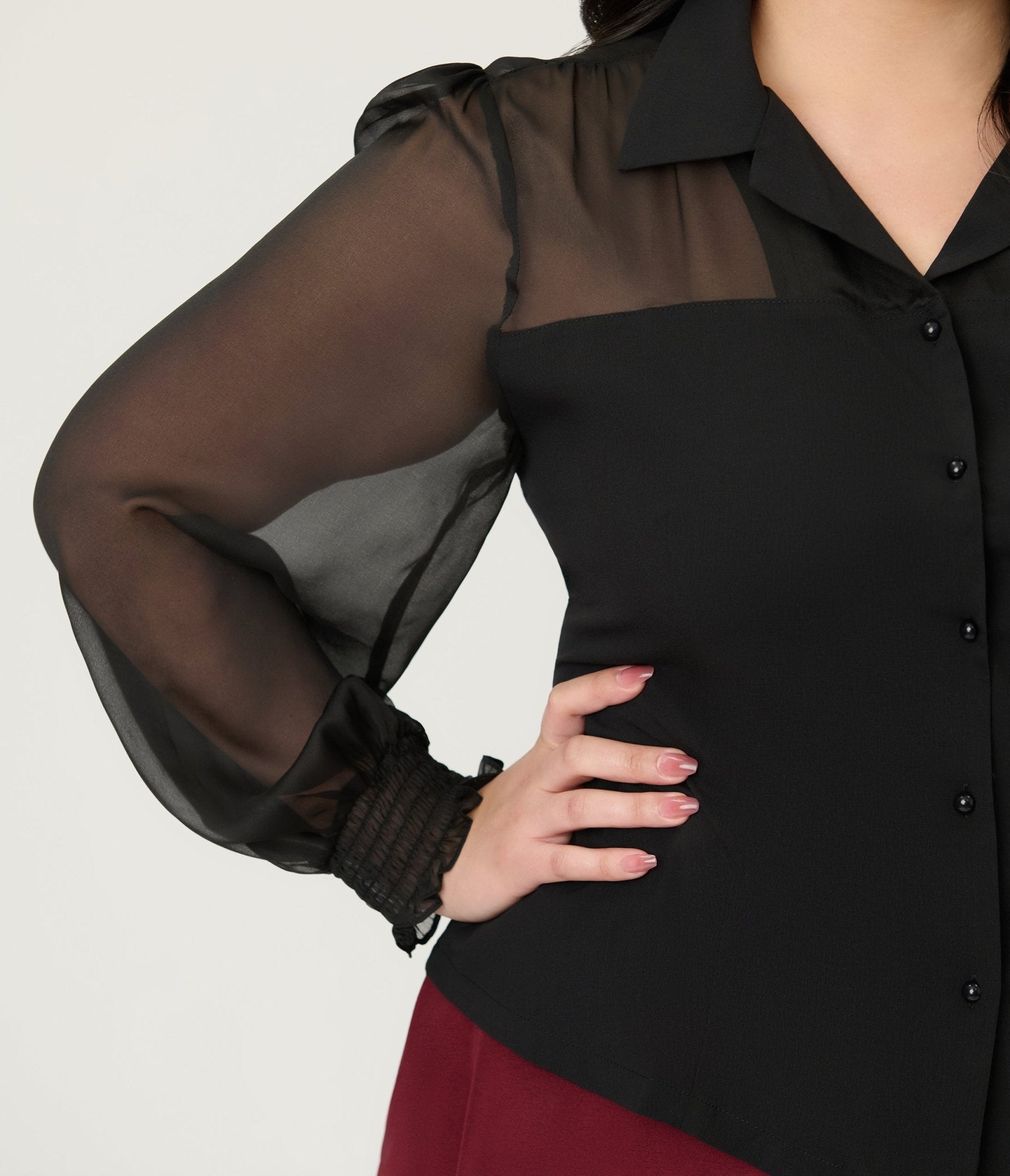 Banned Black Bonnie Blouse - Unique Vintage - Womens, TOPS, SHIRTS