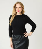 Banned Black Bow Bella Sweater - Unique Vintage - Womens, TOPS, SWEATERS