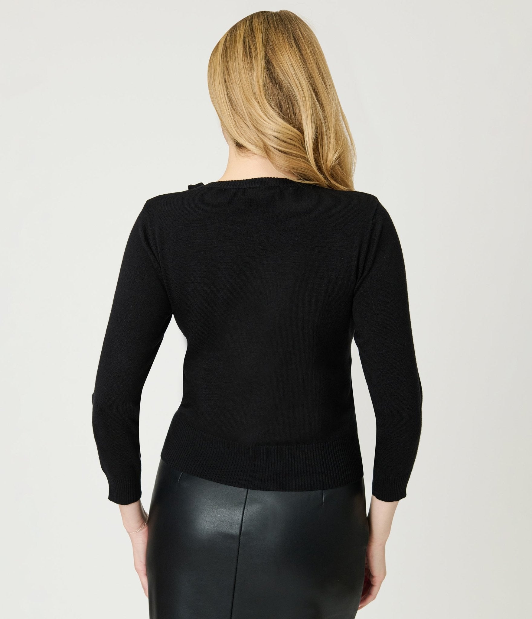 Banned Black Bow Bella Sweater - Unique Vintage - Womens, TOPS, SWEATERS