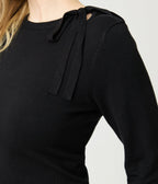 Banned Black Bow Bella Sweater - Unique Vintage - Womens, TOPS, SWEATERS