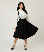 Banned Black Cecilia Halloween Suspender Swing Skirt - Unique Vintage - Womens, DRESSES, A - LINE