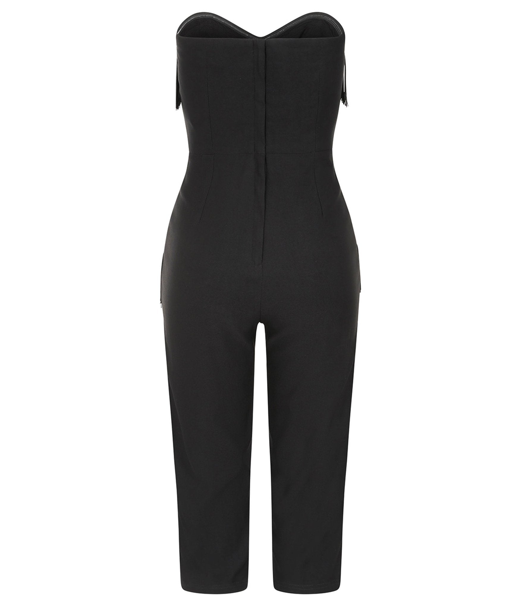 Banned Black Fringe Jumpsuit - Unique Vintage - Womens, BOTTOMS, ROMPERS AND JUMPSUITS