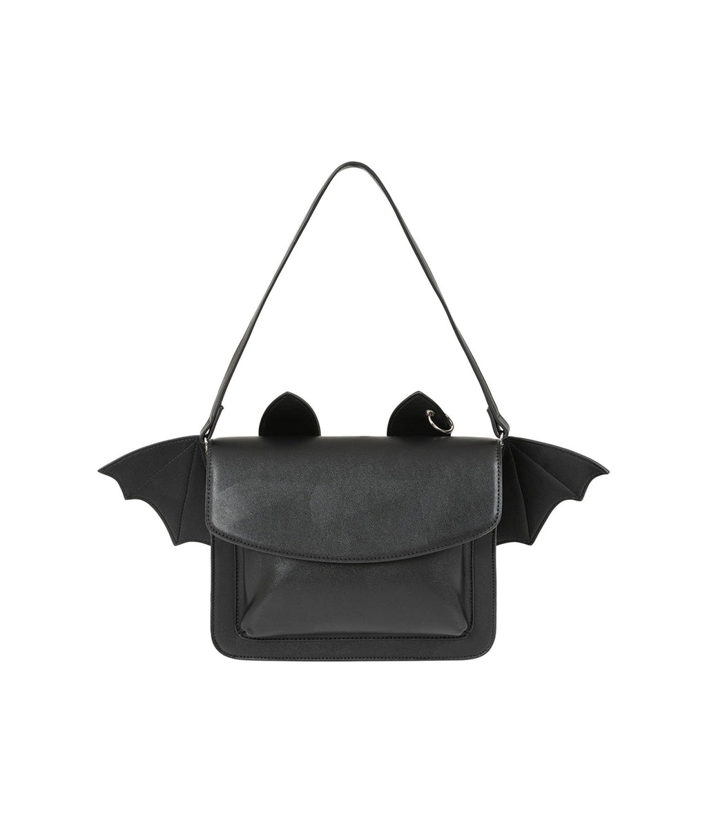 Banned Black Leatherette Bat Handbag - Unique Vintage - Womens, ACCESSORIES, HANDBAGS