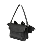 Banned Black Leatherette Bat Handbag - Unique Vintage - Womens, ACCESSORIES, HANDBAGS