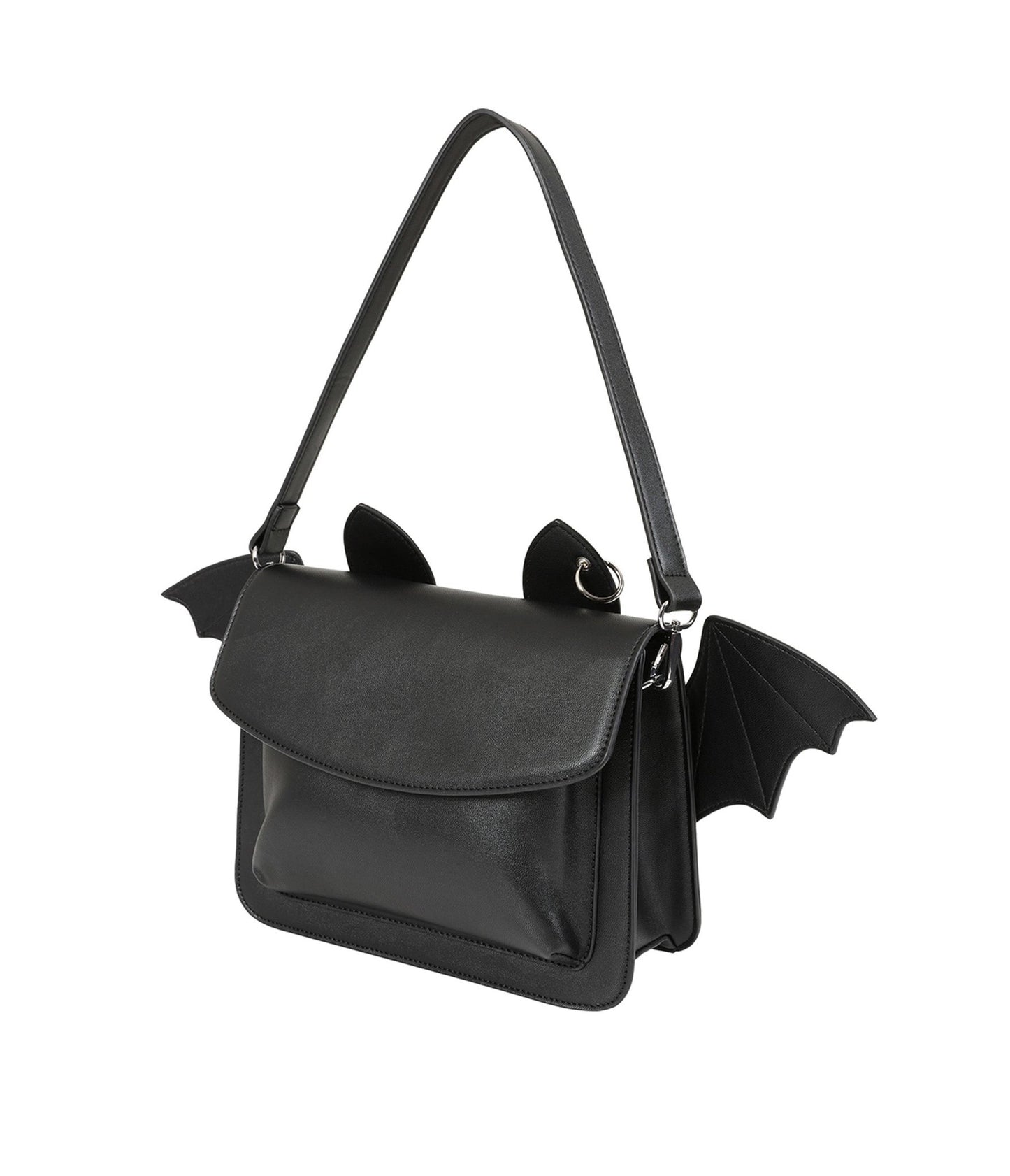 Banned Black Leatherette Bat Handbag - Unique Vintage - Womens, ACCESSORIES, HANDBAGS