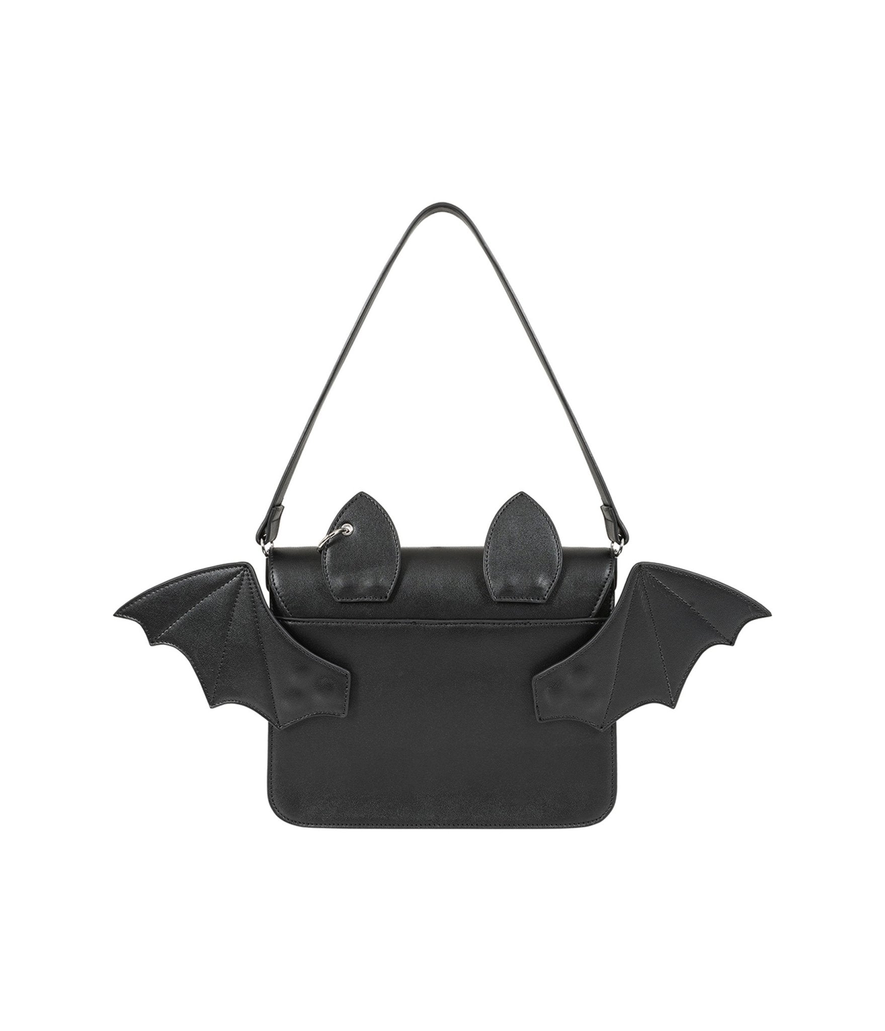 Banned Black Leatherette Bat Handbag - Unique Vintage - Womens, ACCESSORIES, HANDBAGS
