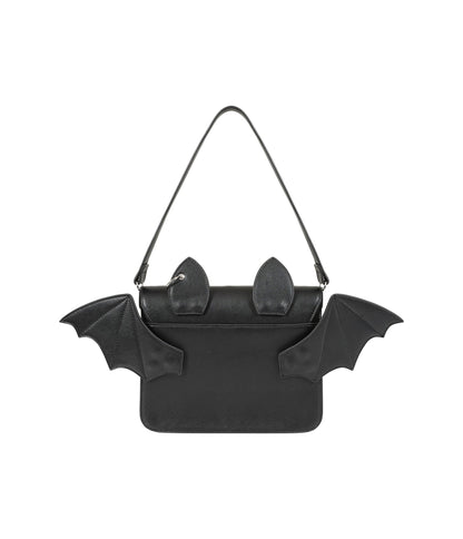 Banned Black Leatherette Bat Handbag - Unique Vintage - Womens, ACCESSORIES, HANDBAGS