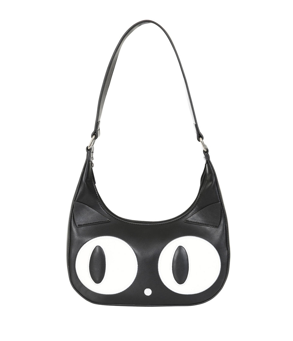Banned Black Leatherette Witching Cat Handbag - Unique Vintage - Womens, ACCESSORIES, HANDBAGS