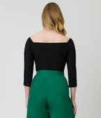 Banned Black Off The Shoulder Dixie Top - Unique Vintage - Womens, TOPS, SHIRTS