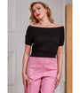 Banned Black Off the Shoulder Lavinia Cotton Top