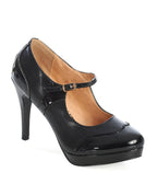 Banned Black Patent Leatherette Mary Jane Pumps - Unique Vintage - Womens, SHOES, HEELS