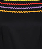 Banned Black & Rainbow Carmen Cotton Swing Dress - Unique Vintage - Womens, DRESSES, SWING