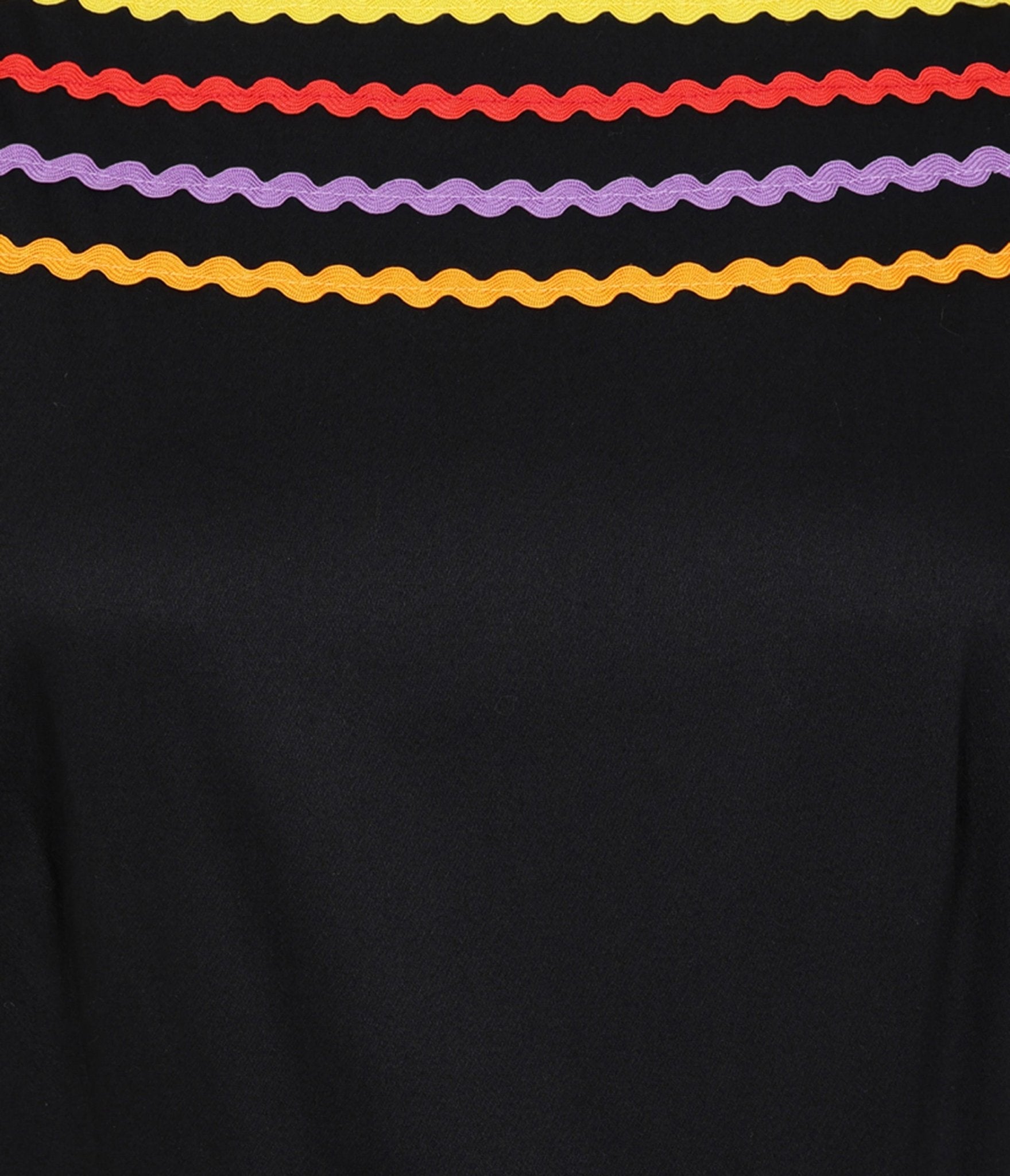 Banned Black & Rainbow Carmen Cotton Swing Dress - Unique Vintage - Womens, DRESSES, SWING