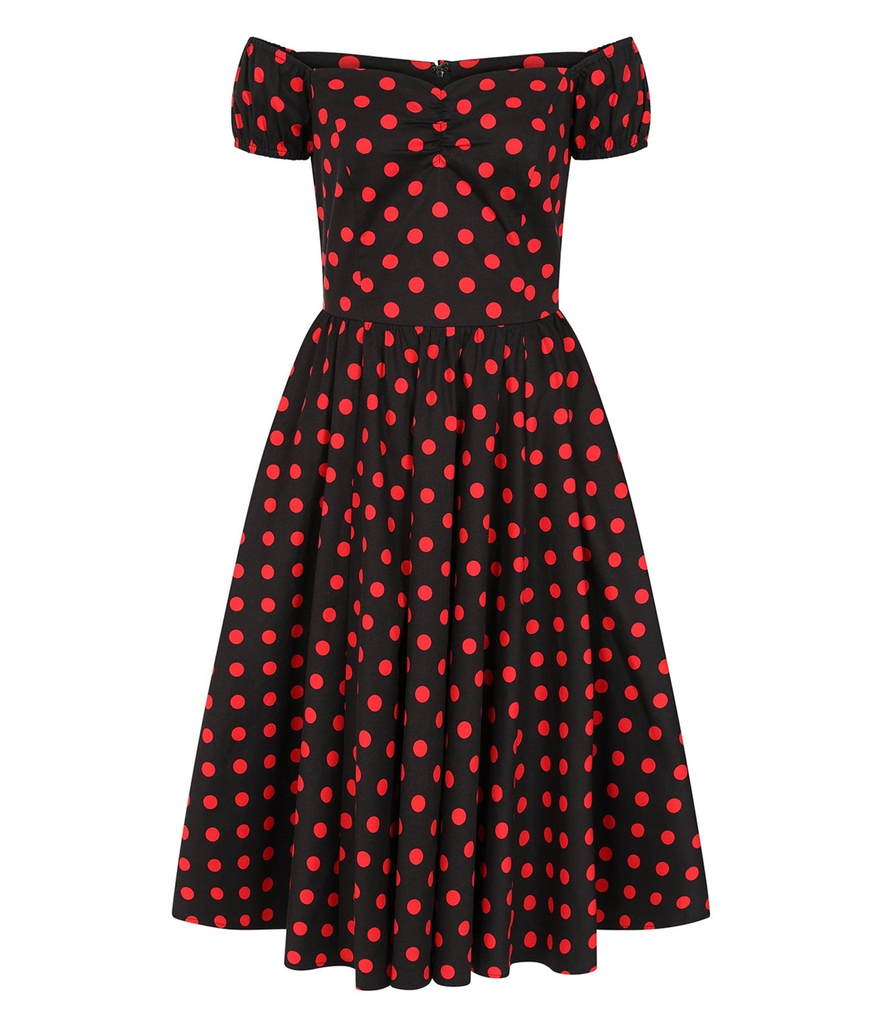 Banned Black & Red Polka Dot Marilyn Swing Dress - Unique Vintage - Womens, DRESSES, SWING