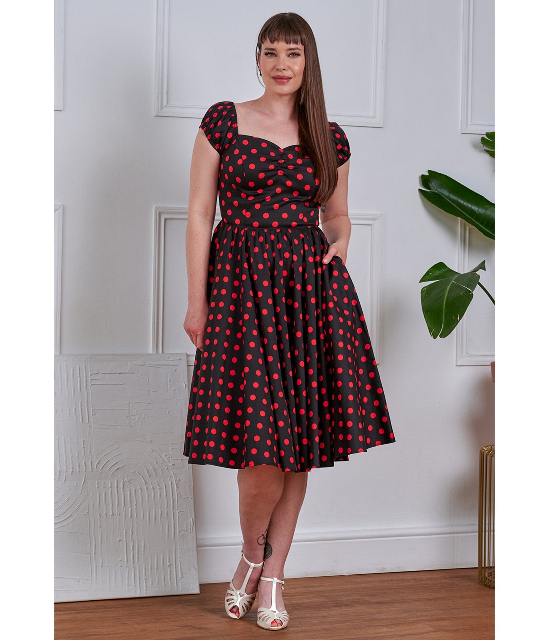 Banned Black & Red Polka Dot Marilyn Swing Dress XXL