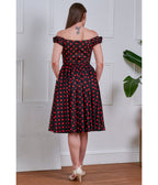 Banned Black & Red Polka Dot Marilyn Swing Dress - Unique Vintage - Womens, DRESSES, SWING