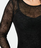 Banned Black Spiderweb Mesh Maxi Dress - Unique Vintage - Womens, DRESSES, MAXI