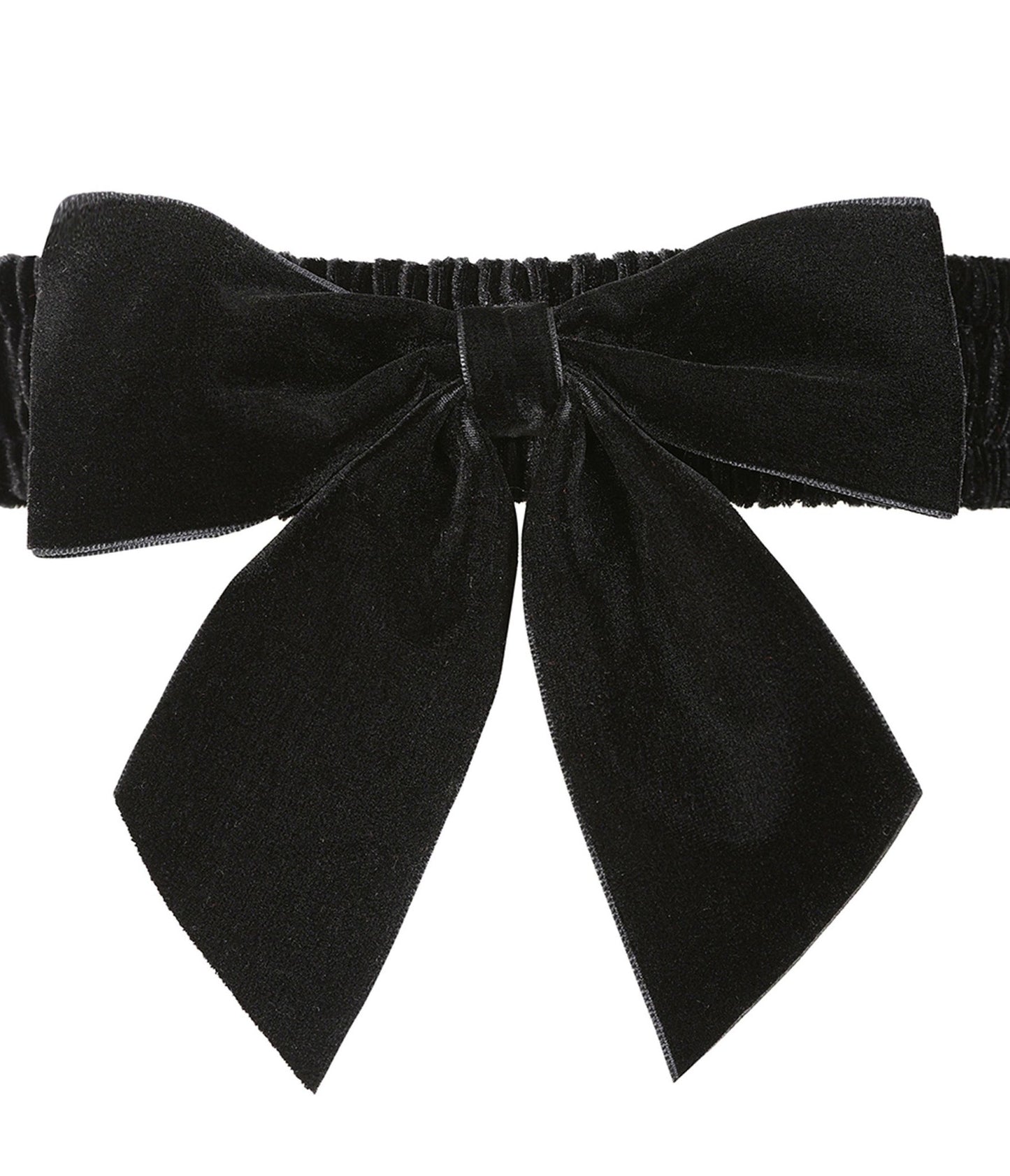 Banned Black Velvet Bow Cinch Belt - Unique Vintage - Womens, ACCESSORIES, BELTS