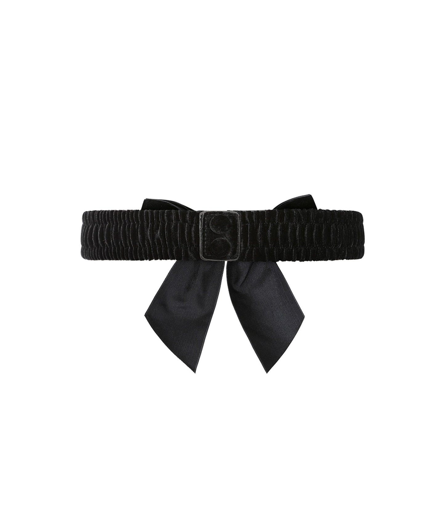 Banned Black Velvet Bow Cinch Belt - Unique Vintage - Womens, ACCESSORIES, BELTS