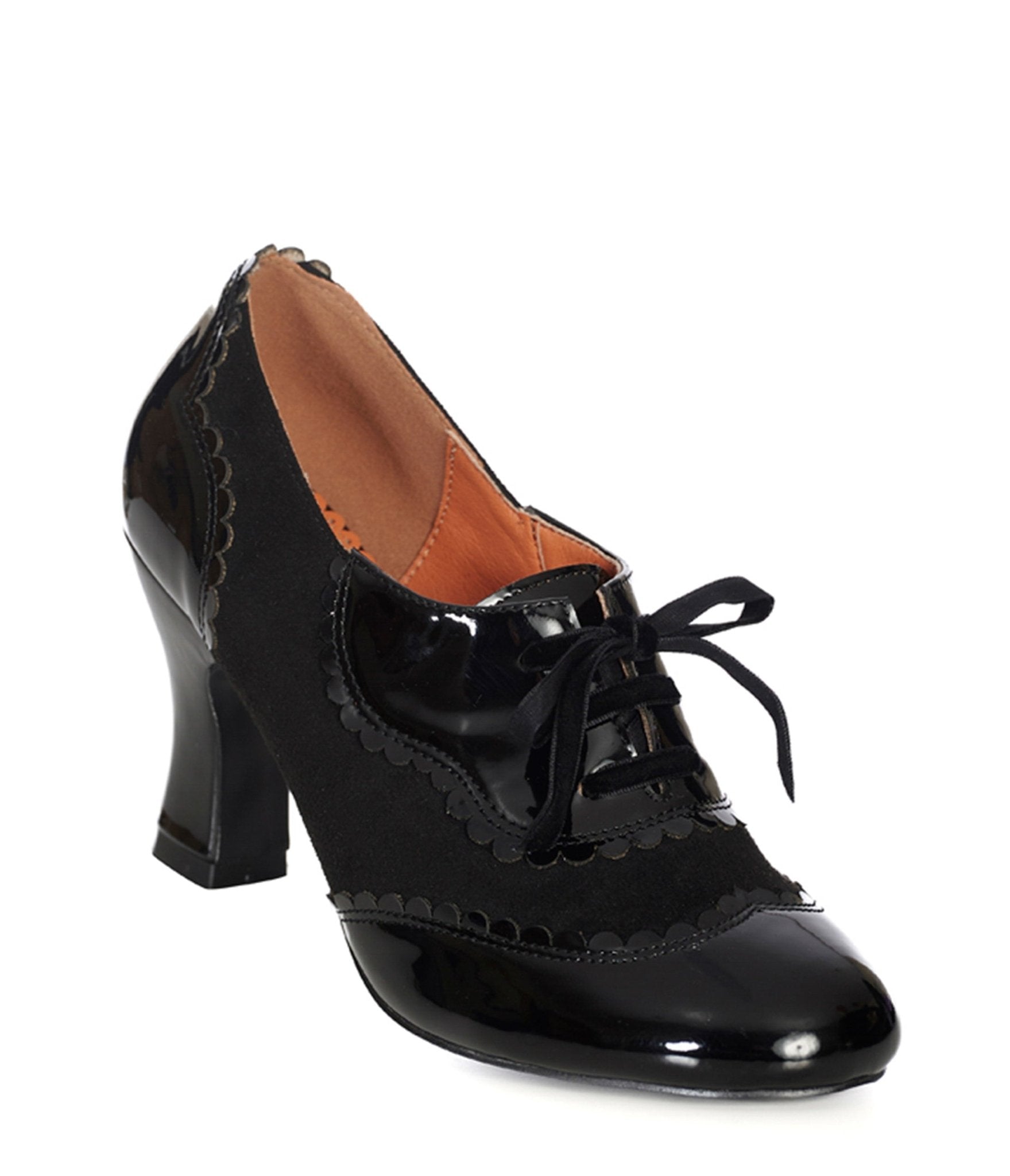 Banned Black Velvet & Leatherette Bertie Heels - Unique Vintage - Womens, SHOES, HEELS