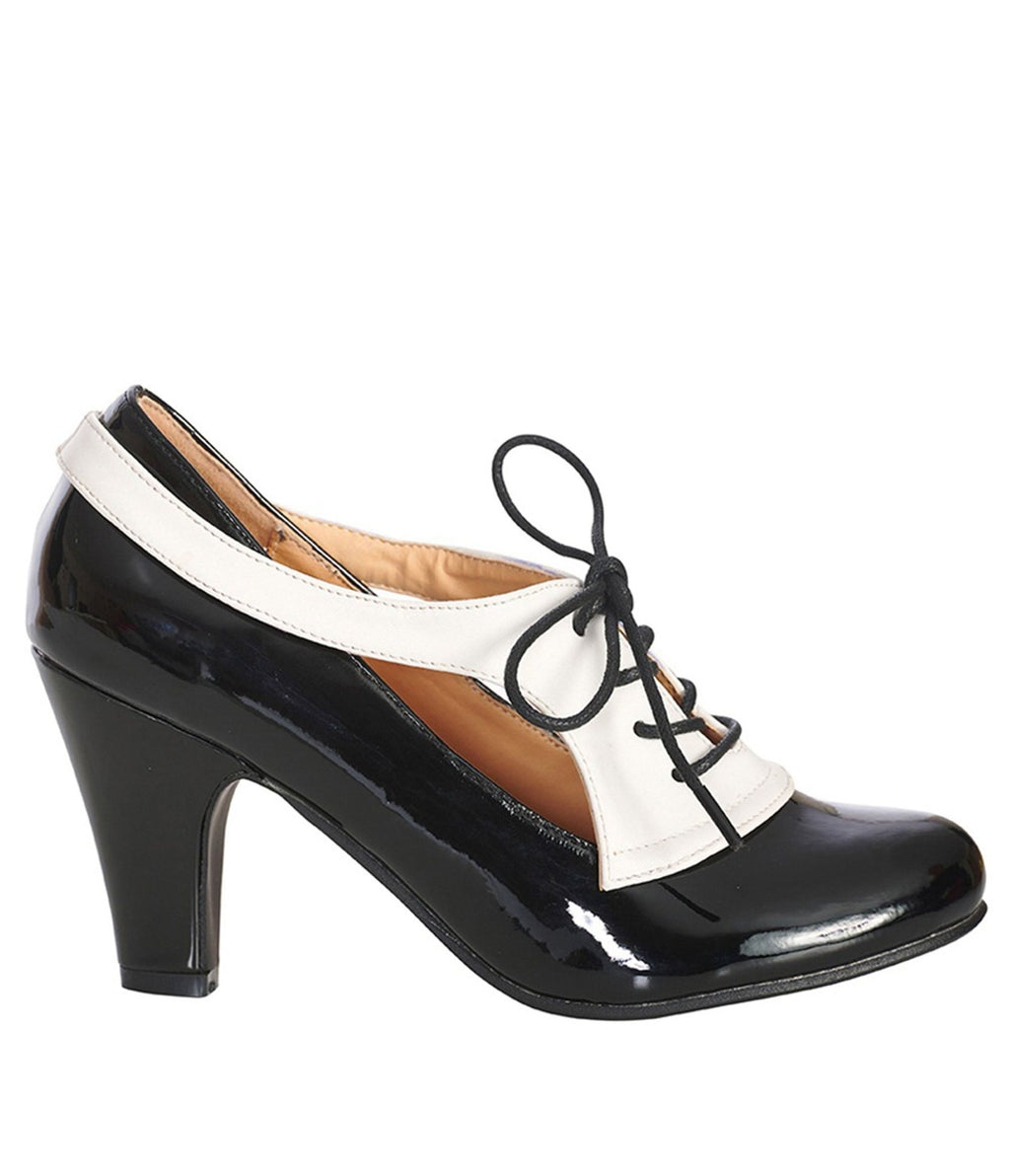 Banned Black & White Tuxedo Heels - Unique Vintage - Womens, SHOES, HEELS