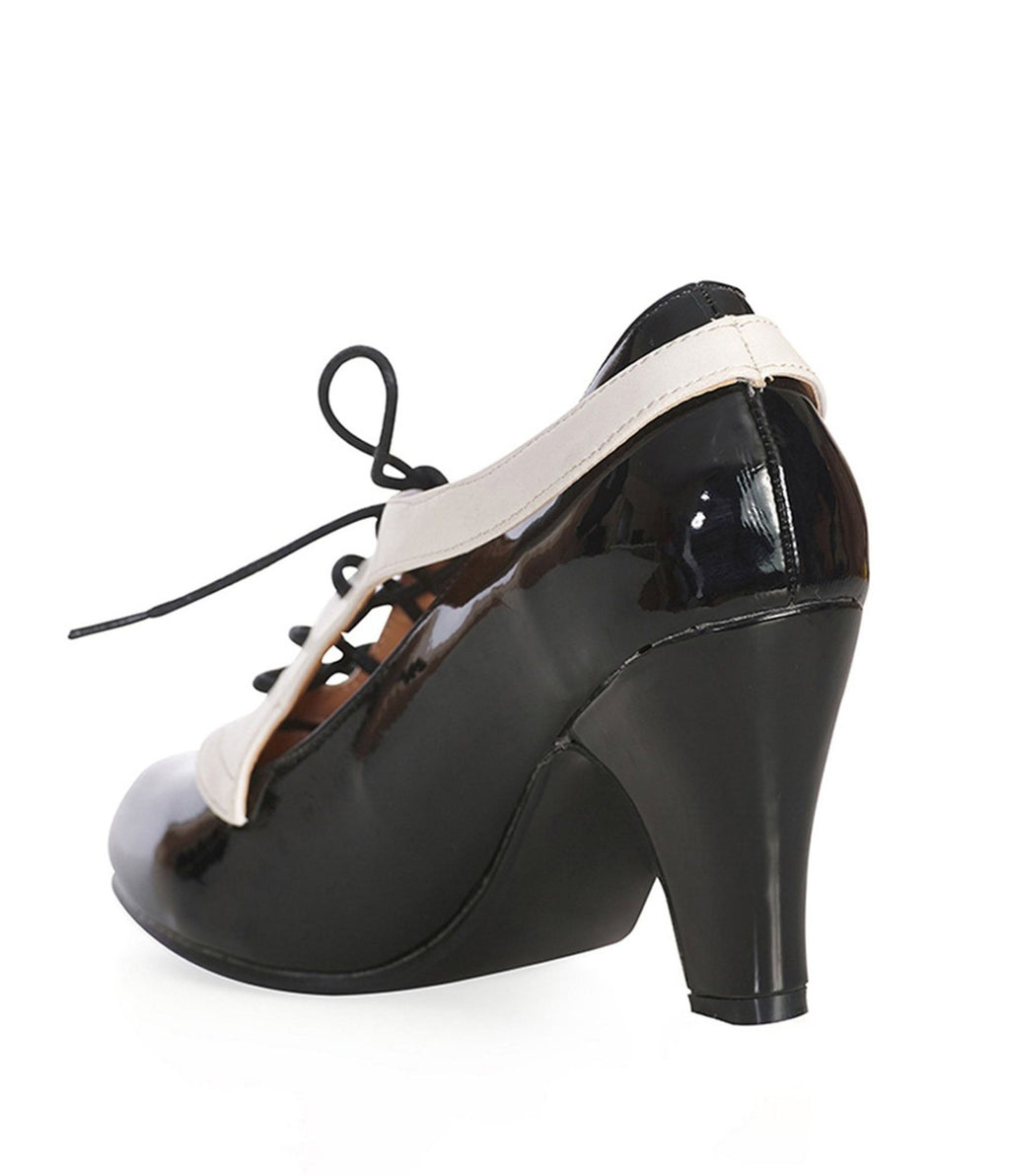 Banned Black & White Tuxedo Heels - Unique Vintage - Womens, SHOES, HEELS