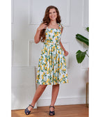 Banned Blue Striped Lemon Print Swing Dress - Unique Vintage - Womens, DRESSES, SWING