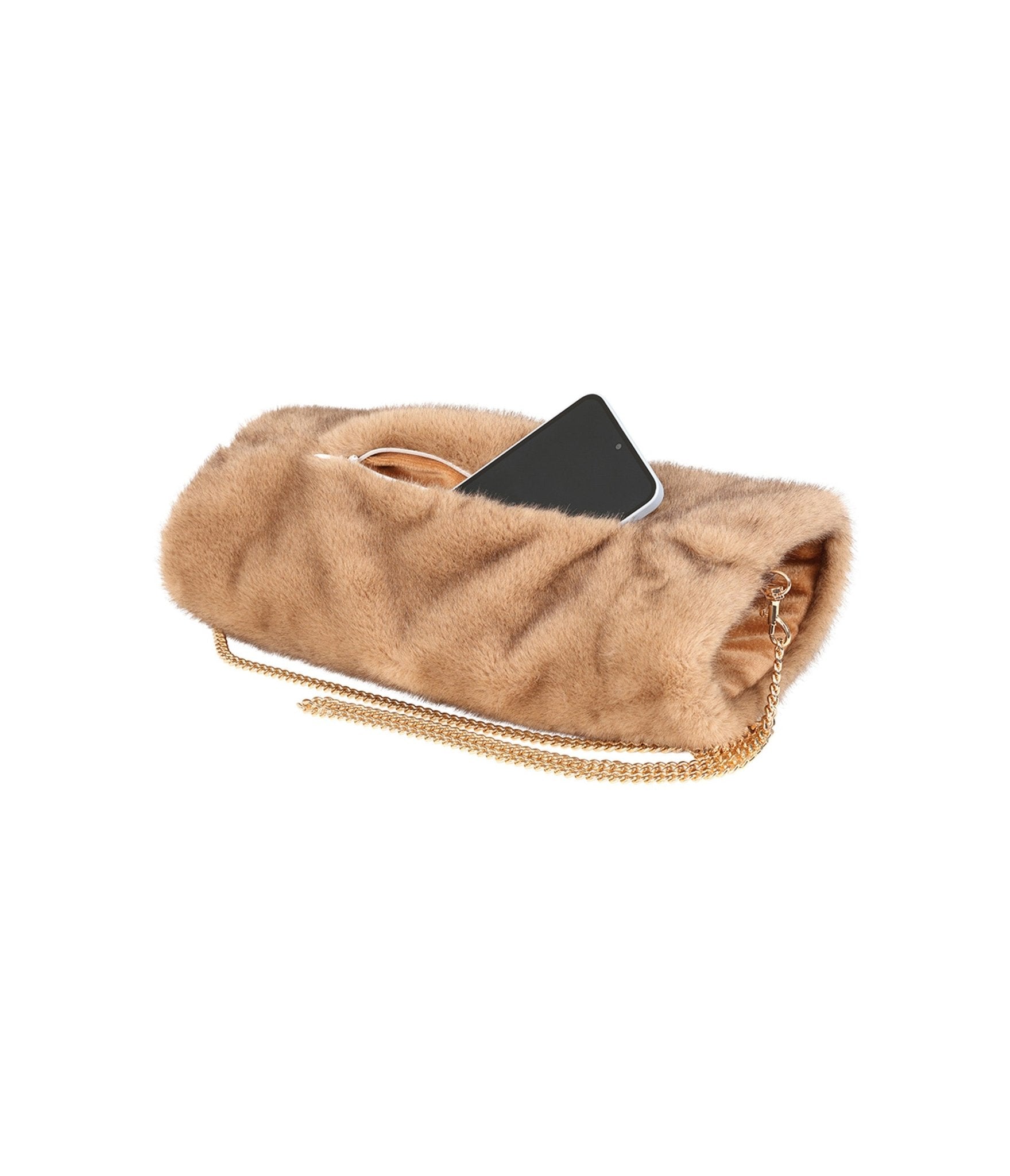 Banned Brown Faux Fur Muff Handbag - Unique Vintage - Womens, ACCESSORIES, HANDBAGS